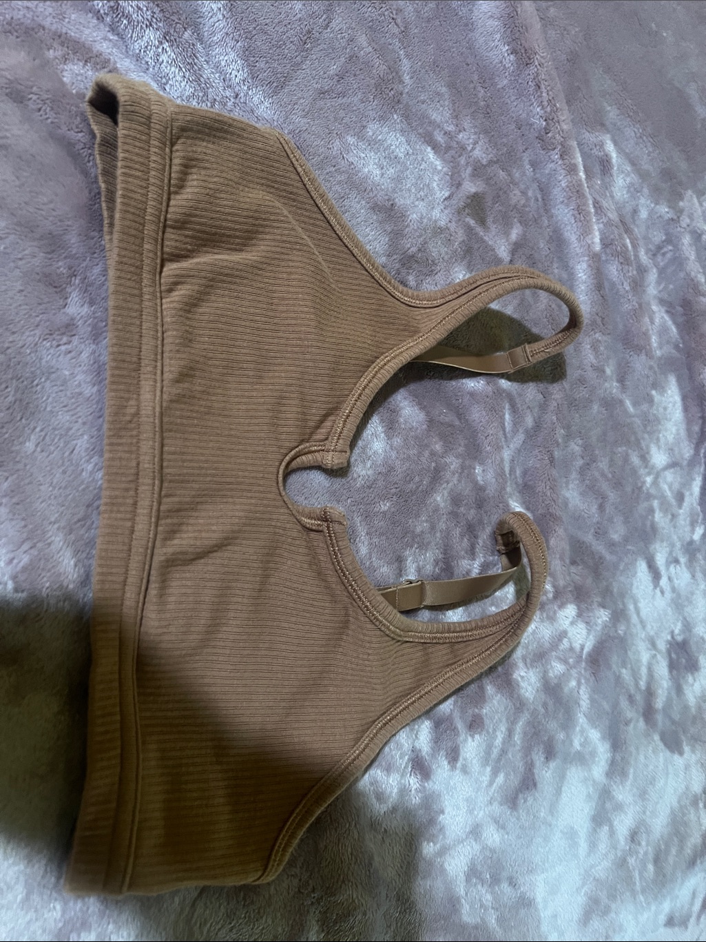 Aerie Ribbed Tan Bralette